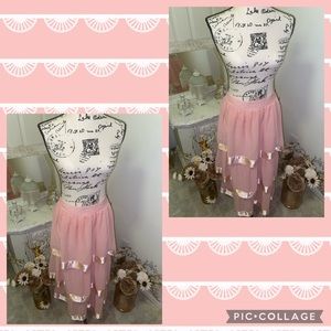 Pink tulle & satin skirt😍